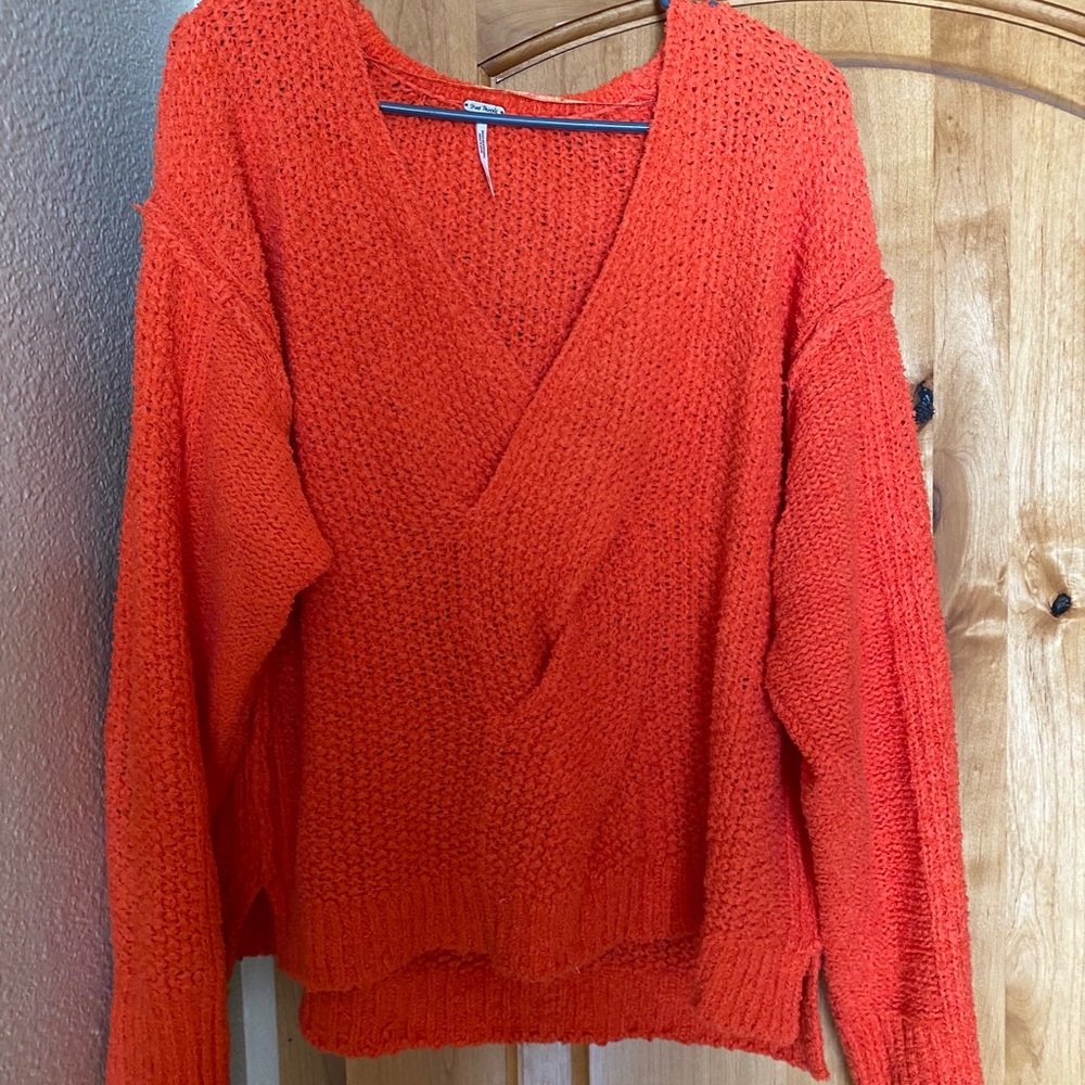 Orange free people sweater